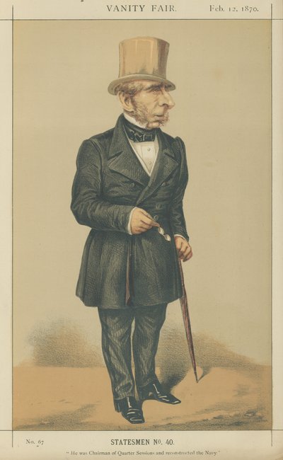 Mr John Somerset Pakington (färg litho) av Alfred Thompson