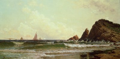 Klipporna vid Cape Elizabeth, Portland Harbour, Maine, 1882 av Alfred Thompson Bricher