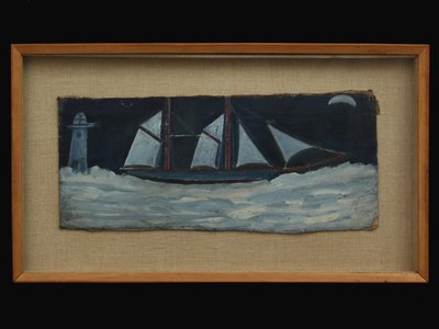 Trålare utanför Cornwalls kust, ca 1930 av Alfred Wallis