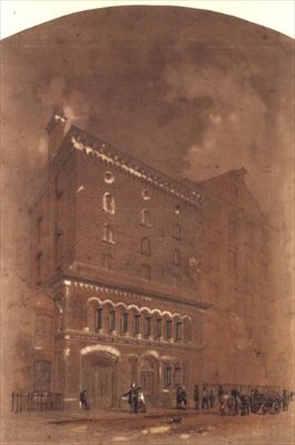 Arkitektonisk ritning för ett lager av Alfred Waterhouse