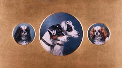 Foxterrier och King Charles Spaniels av Alfred Wheeler