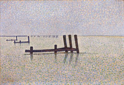 ""Utsikt över Engelska kanalen vid Nieuport (Nieuwpoort) i Belgien"" Målning av Alfred William (Willy) Finch (1854-1930) cirka 1889, pointillism - London, National Gallery av Alfred William Finch