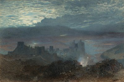Slott med en mynning bortom, 1856 av Alfred William Hunt