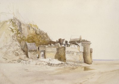 Mont St Michel: Den yttre porten, ca. 1876 (akvarell på papper) av Alfred William Hunt