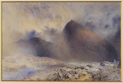 Mount Snowdon genom Clearing Clouds, 1857 (wc och penna på papper) av Alfred William Hunt