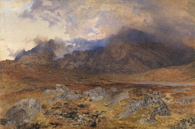Snowdon efter en aprilhagelstorm av Alfred William Hunt