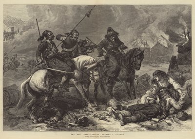 Kriget, Bashi-Bazouks som bränner en by av Alfred William Hunt