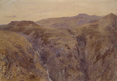 Walesiskt landskap, 1858 (akvarell på papper) av Alfred William Hunt