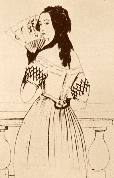 George Sand (teckning) av Alfred de Musset