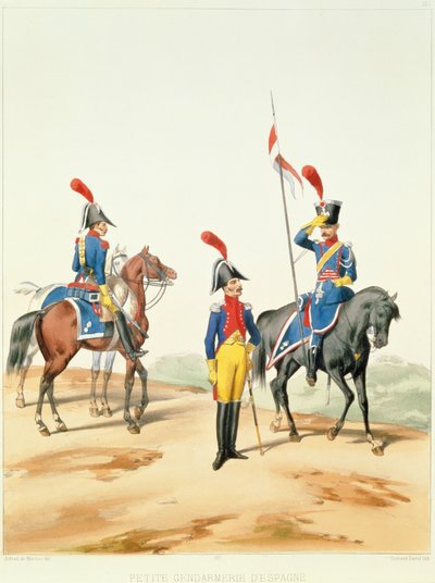 Franska trupper, graverade av Gustave David (1824-91) 1810 av Alfred de after Marbot