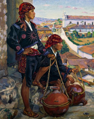 Vattenbärare, Chichicastenango av Alfredo Gálvez Suárez
