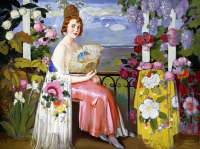 Nyckelpiga och blommor; Nyckelpiga på blommor av Alfredo Ramos Martinez