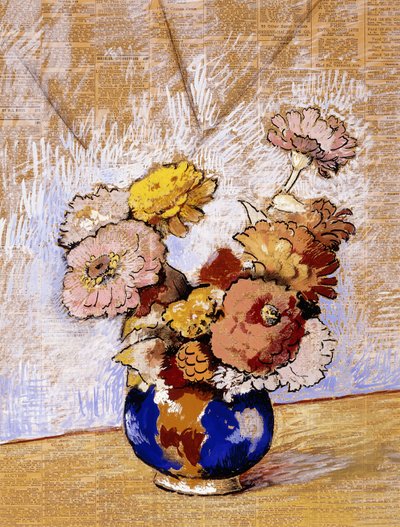 Stilleben med blommor; Stilleben med blommor av Alfredo Ramos Martinez