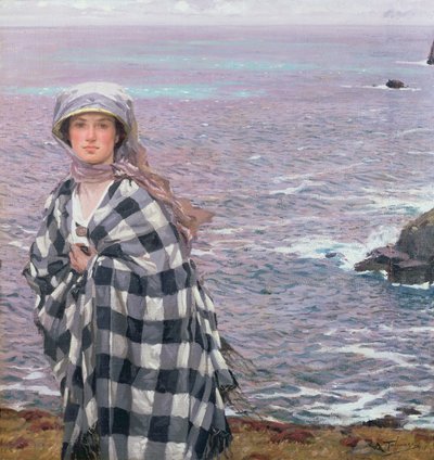 Den rutiga sjalen, 1915 av Algernon Mayow Talmage