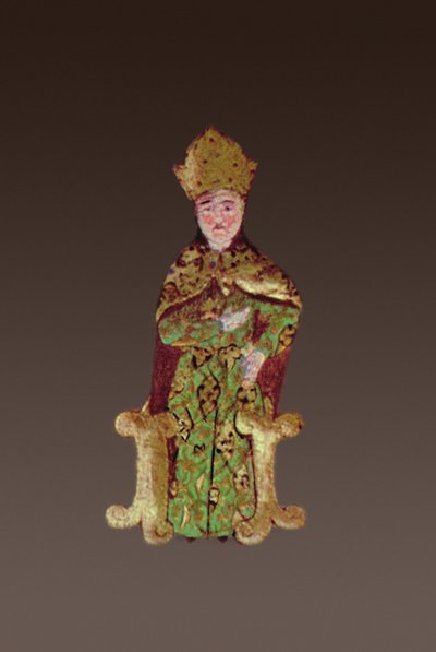 Kungen av Ungern, Lajos II 1506-26 i råd före slaget vid Mohacs 1526, 1558 bläck och bladguld på velängdetalj av 290004 av Ali Amir Beg