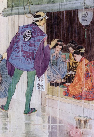 Illustration till The Story of The Mikado (färg litho) av Alice Bolingbroke (after) Woodward