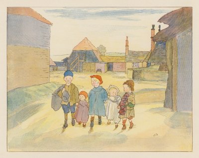 The Day of the Treat (färglitografi) av Alice Maud Beddington