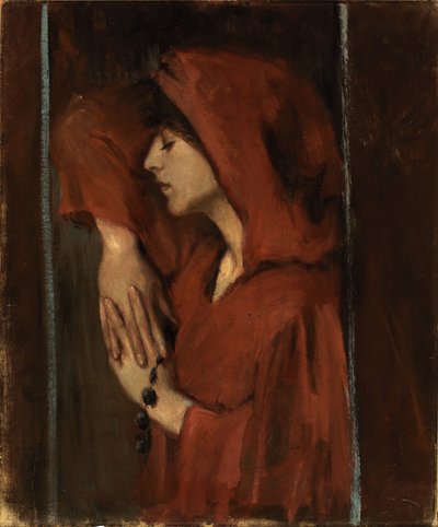 Kvinna med röd luva, sent 1800-tidigt 1900-tal. av Alice Pike Barney