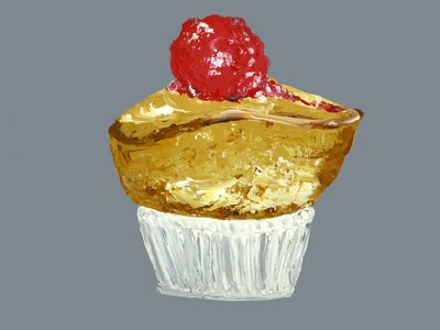 Cupcake med gyllene körsbär av Alice Straker