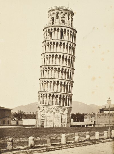 Campanile, Pisa, ca 1850 (albumin silvertryck) av Fratelli Alinari
