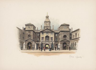 Bekanta London: Horse Guards (färglitografi) av Allan F. Barraud