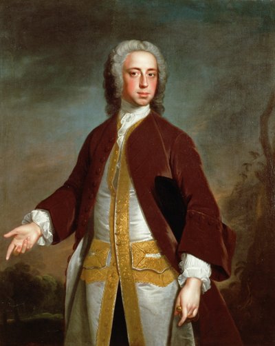 Porträtt av Lord Sherard Manners, sjätte son till hertigen av Rutland, före 1742 av Allan Ramsay