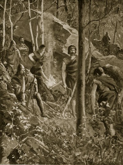 Brian Boru som fredlös, illustration från 