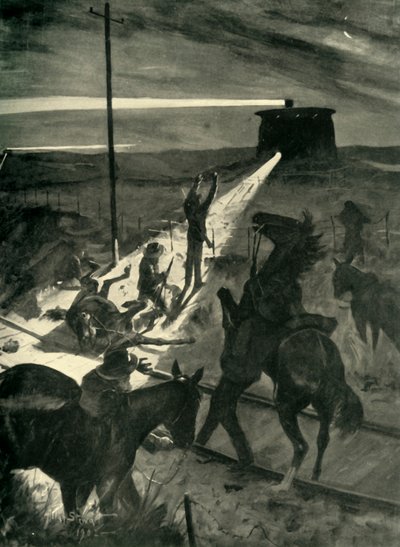 "Nattens nederlagsförsök att korsa järnvägen", 1902. av Allan Stewart