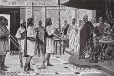 Midas av Frygien arrangerar en allians med Urartu (litografi) av Allan Stewart