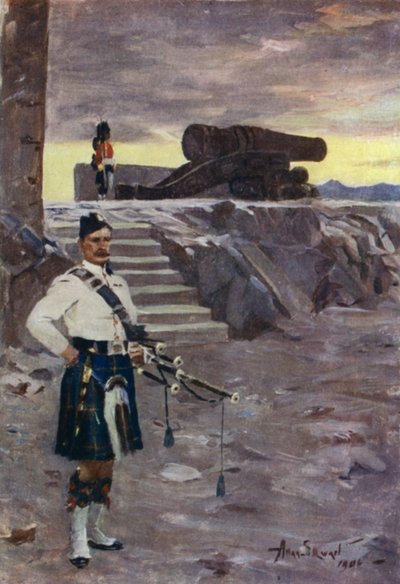 Mons Meg (färg litho) av Allan Stewart