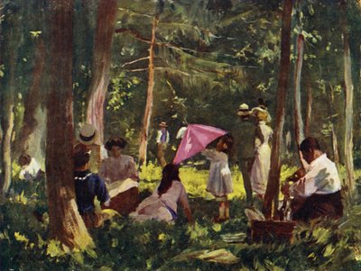 Paris: A Corner in the Bois (färg litho) av Allan Stewart