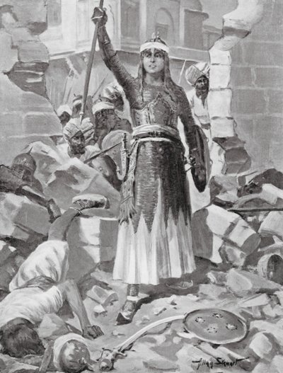 Prinsessan Chand Bibi försvarar Ahmadnagar av Allan Stewart
