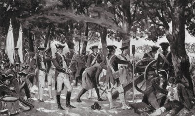 Slaget vid Plassey, 23 juni 1757 (litografi) av Allan Stewart