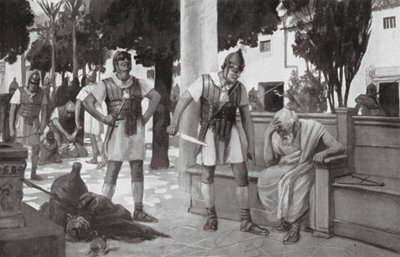 Arkimedes död (litografi) av Allan Stewart