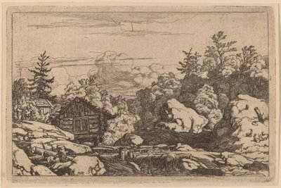 Stugor vid banken, troligen ca. 16451656. av Allart van Everdingen