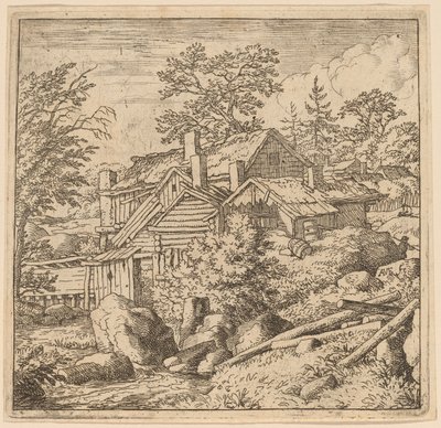 Hamlet på en bergssida av Allart van Everdingen