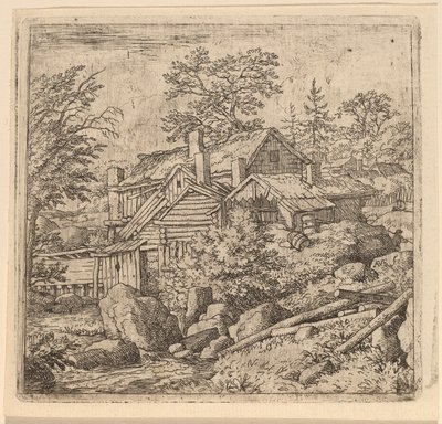 Hamlet på en bergssida av Allart van Everdingen