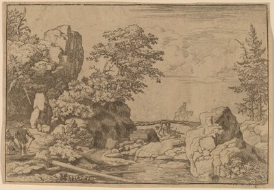 Ryttare på en bro, troligen ca. 16451656. av Allart van Everdingen