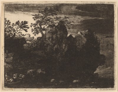 Stor klippa vid floden, troligen ca. 16451656. av Allart van Everdingen