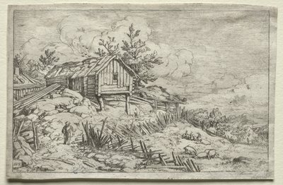 Man i porten till det öde huset av Allart van Everdingen