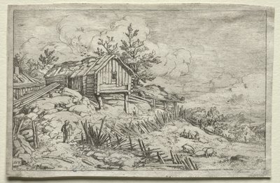 Man i porten till det öde huset. av Allart van Everdingen