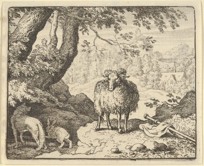 Renard övertygar kaninen att gå in i hans håla och dödar honom, 1650-75. av Allart van Everdingen