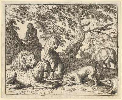 Renard anklagar falskt sin far för att ha konspirerat mot lejonet, 1650-75. av Allart van Everdingen