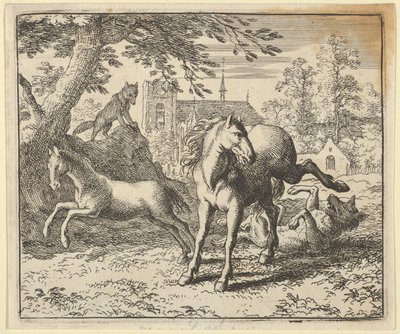 Renard går med grävlingen till domstolen för att blidka lejonets vrede, 1650-75. av Allart van Everdingen