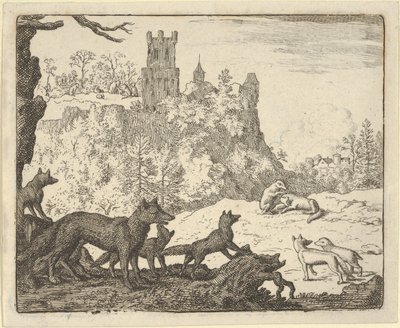 Renard lämnar med grävlingen, 1650-75. av Allart van Everdingen