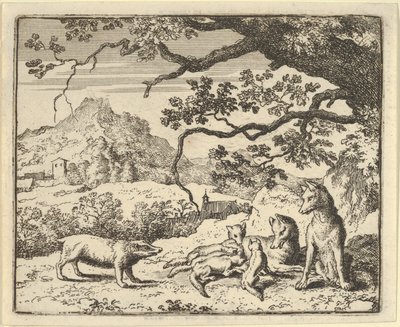 Renard får ett nytt citat från grävlingen, 1650-75. av Allart van Everdingen