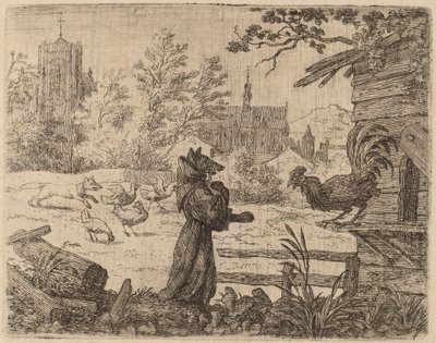 Reynard förklädd till munk, förmodligen ca. 16451656. av Allart van Everdingen