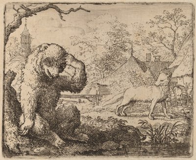 Reynard hånar den bedrövliga björnen, förmodligen ca. 16451656. av Allart van Everdingen