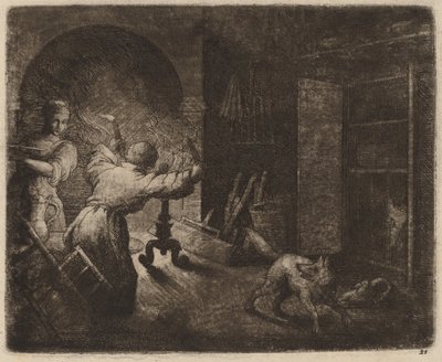 Reynard stjäl en kapong från pastorn, förmodligen ca. 16451656. av Allart van Everdingen