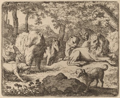 Reynard släpps för att berätta sin historia, förmodligen ca. 16451656. av Allart van Everdingen